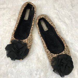 Easy Spirit Chiffon Rosette Leopard Indoor Ballet Slipper